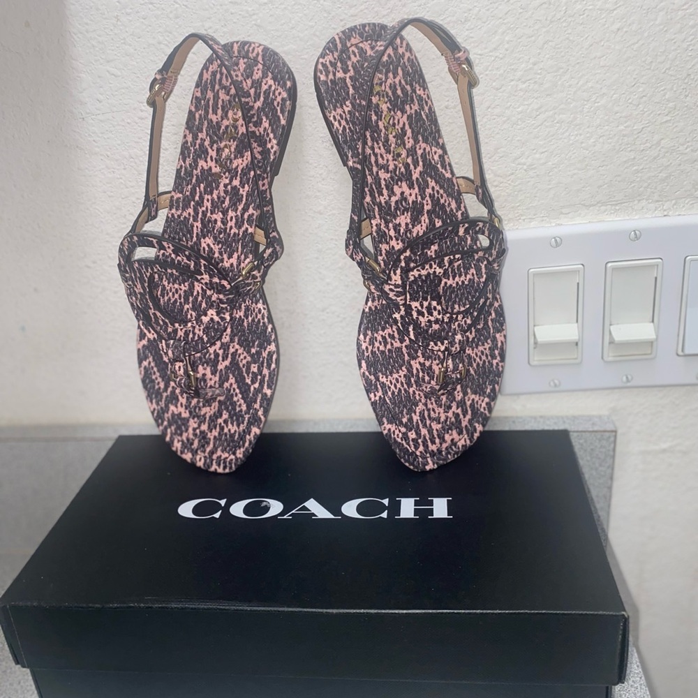 Coach Jeri Size 7.5B Snake-Embossed Sandals NWT - Picture 9 of 16